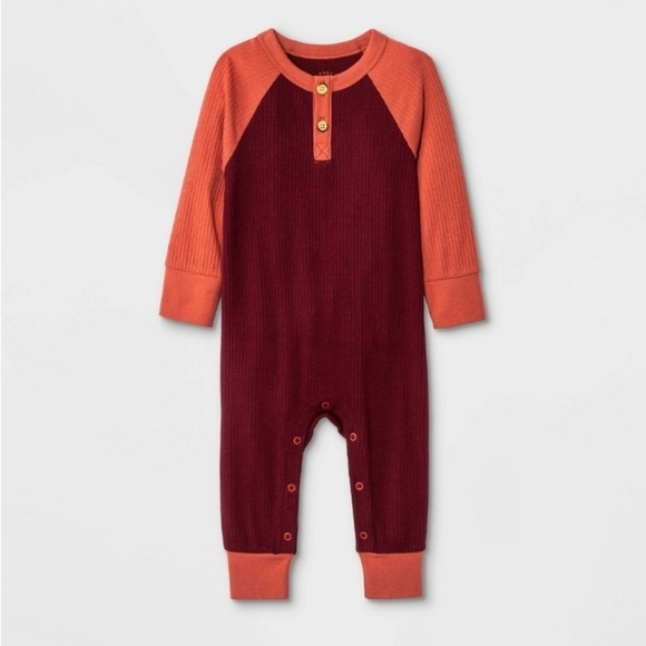 Toddler Raglan Rib Romper Size 𝅺12 Months - Picture 1 of 4